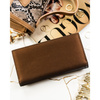 Braune Damen-Geldbörse aus Natur- und Öko-Leder mit RFID-System – Peterson