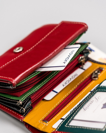 Damen Geldbörse aus Leder mit Druckverschluss – Rovicky