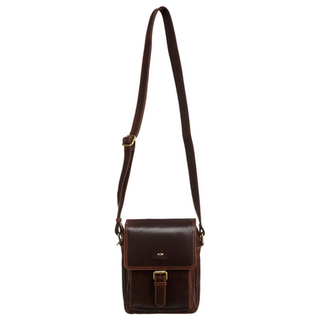 Herren Ledertasche in Braun mit Klappe – Peterson