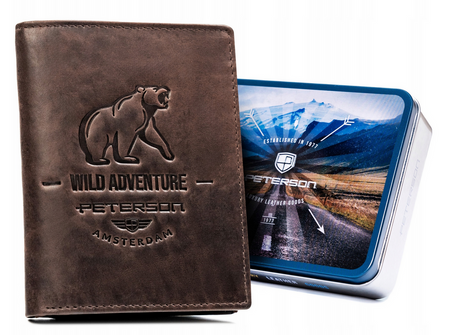 Große Herren Geldbörse aus Leder in Hochformat – Peterson