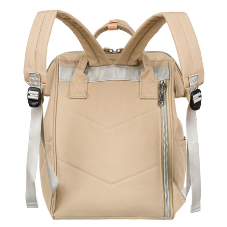 Reisefreundlicher Damen Rucksack aus Polyester in Beige mit verstellbaren Trägern – Peterson