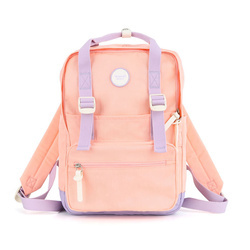 Geräumiger City-Rucksack für Damen in Rosa-Violett mit Außentasche – Himawari