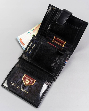 Große Herren Geldbörse aus Leder mit Druckknopf – Peterson