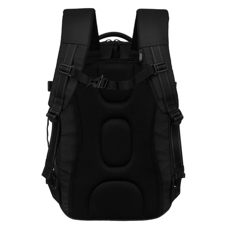 Reiserucksack in Schwarz mit Vakuumfach und USB-Anschluss – Peterson