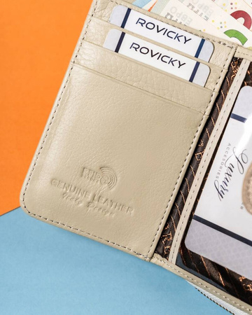 Elegante Damen Geldbörse aus Leder mit Druckknopf und Reißverschluss – Lorenti