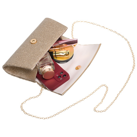 Goldene Glitzer-Clutch aus synthetischem Material – Rovicky