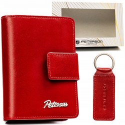 Geschenkset: Damen Geldbörse aus Leder und Schlüsselanhänger – Peterson
