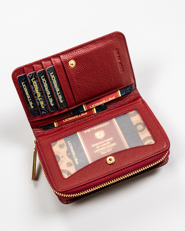 Rote Damen Geldbörse aus Leder mit RFID – als Geschenk – Peterson