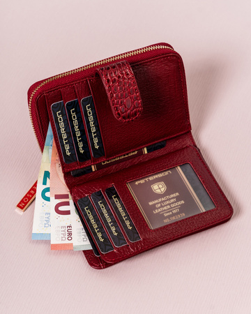 Damen Geldbörse aus Leder mit Druckknopf – Peterson