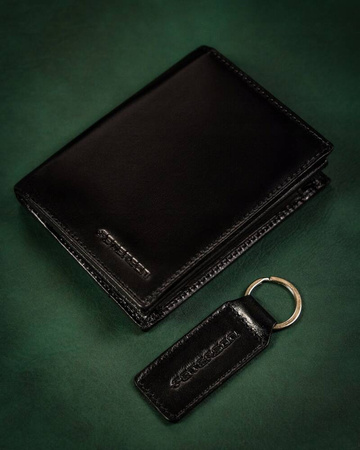 Geschenkset: Herren Geldbörse aus Leder und Schlüsselanhänger – Peterson