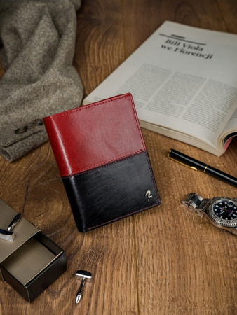 Vertikale Herren Geldbörse aus zweifarbigem Echtleder – Rovicky