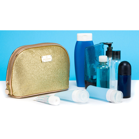 Glitzernder Kosmetik-Organizer in Gold – Peterson