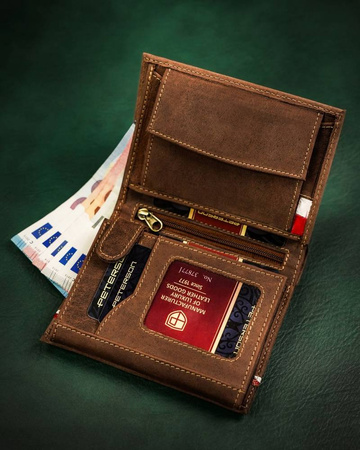 Große Herren Geldbörse aus Leder mit patriotischem Motiv – Peterson