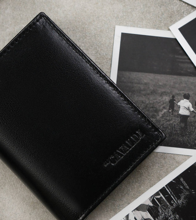 Schwarze Herren Geldbörse aus Leder mit RFID Protect – Cavaldi