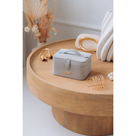 Graue Schmuckschatulle mit Magnetverschluss – Peterson