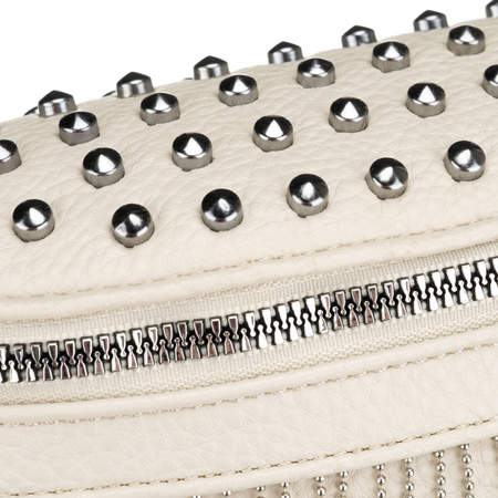 Modische Damen-Gürteltasche aus Öko-Leder in hellem Beigeton, mit Reißverschluss verschließbar – Peterson