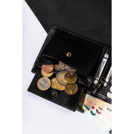 Herren Geldbörse aus schwarzem Echtleder – Rovicky