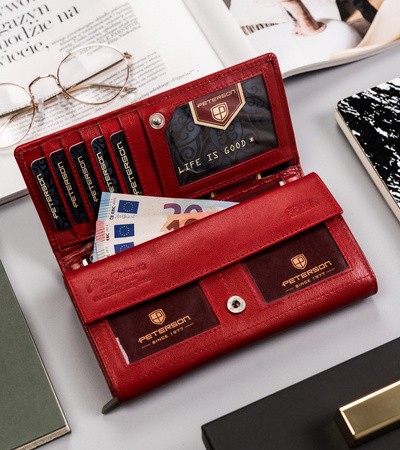 Waagerechte Damen Geldbörse aus Leder – Peterson