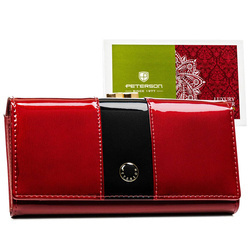Klassische rote Damen Geldbörse aus Lackleder – Peterson