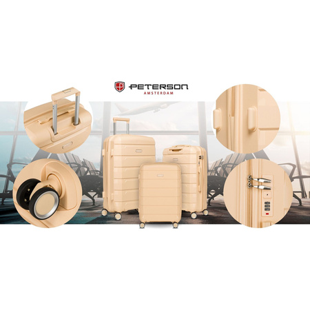 Kofferset in Beige aus Polypropylen mit ausziehbaren Griffen - Peterson