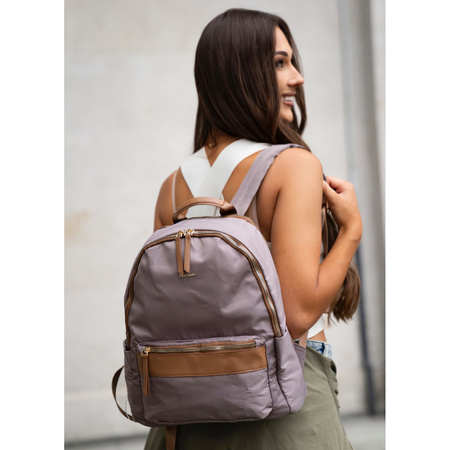 Peterson Damen-Rucksack mit zwei Fächern aus Polyester in Beige