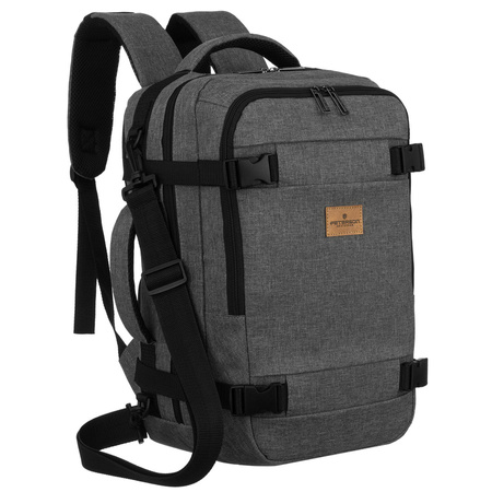 Reise-Rucksack aus Polyester in Grau, ausgestattet mit einem ansteckbaren Gürtel – Peterson