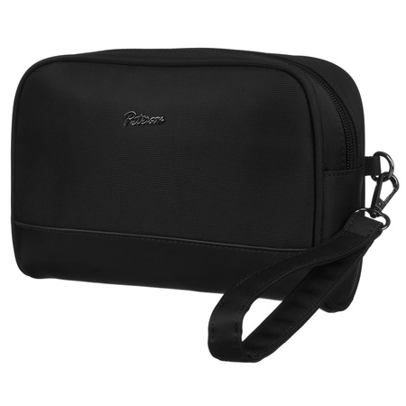 Elegante Herren Gürteltasche aus Polyester & Öko-Leder in Schwarz – Peterson