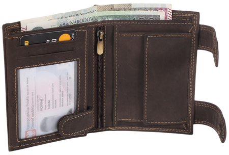 Attraktive Herren Geldbörse aus Leder mit Messingkette – Always Wild