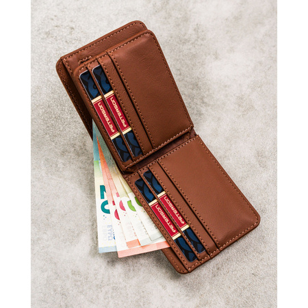 Braune Herren Geldbörse ohne Verschluss aus Öko-Leder – Peterson