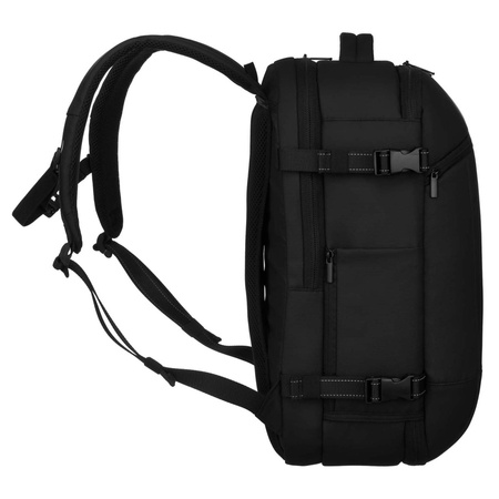 Reiserucksack in Schwarz mit Vakuumfach und USB-Anschluss – Peterson