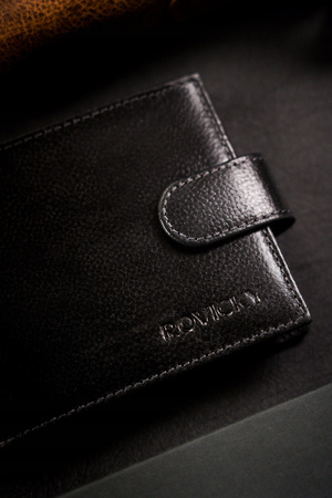 Große Herren Geldbörse aus Leder mit Druckknopfverschluss – Rovicky
