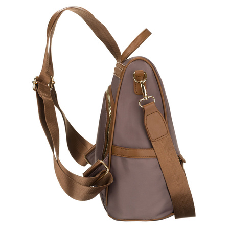 Städtischer Damen-Rucksack aus Nylon und Öko-Leder in Beige – Peterson