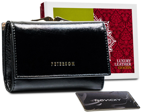 Kompakte Damen Geldbörse mit RFID-Kartenschutz – Peterson