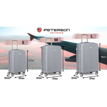 Peterson Koffer-Set aus ABS-Kunststoff in Grau