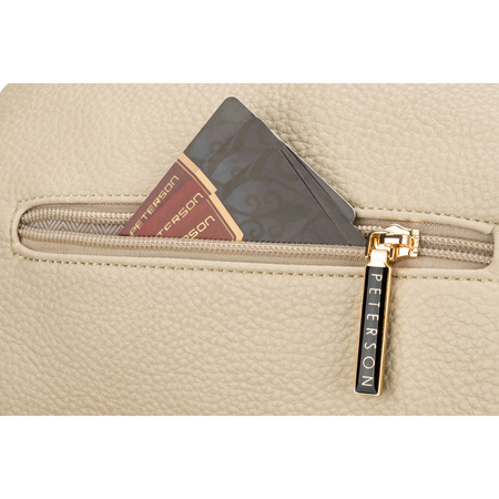 Beige, praktische Damen-Bauchtasche aus Kunstleder für den urbanen Alltag, einkammerig – Peterson