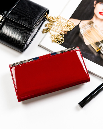 Damen Geldbörse aus Leder mit Schlangenprägung – Peterson