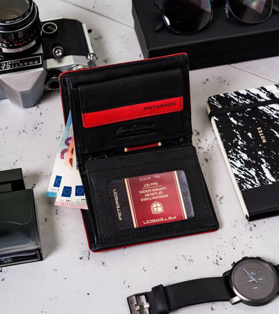 Herren Geldbörse aus Echtleder mit Kontrastnähten – Peterson