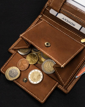 Große Herren Geldbörse aus Echtleder in Hochformat – Always Wild