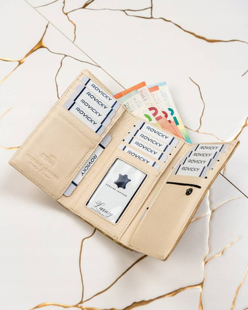 Damen Geldbörse aus Leder mit Bügelverschluss und Wellenmuster – Lorenti