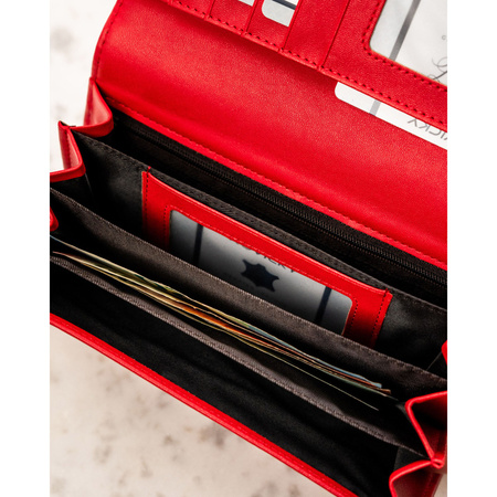 Damen Geldbörse aus Öko-Leder in Rot mit Druckknopf – 4U Cavaldi