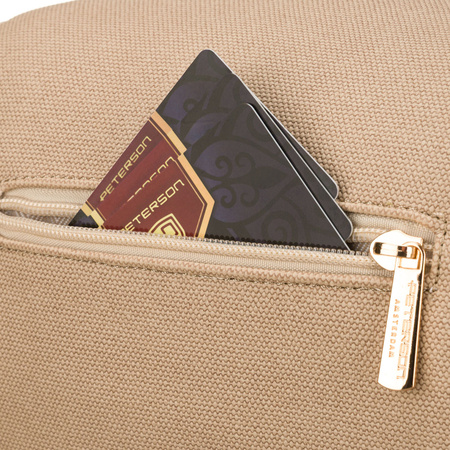 Beige Damen-Gürteltasche mit Reißverschluss und verstellbarem Riemen – Peterson