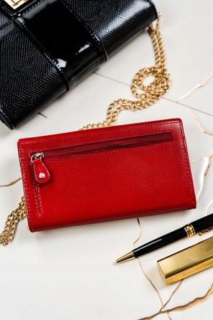 Geschenkset: große Leder Geldbörse mit Druckknopf und Schlüsselanhänger – Peterson