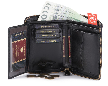 Herren Geldbörse mit Reißverschluss und Kartenschutz – Peterson