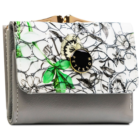 Kleine Damen Minigeldbörse aus grünem Leder – Peterson