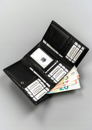 Mittelgroße Damen Geldbörse aus Leder mit Druckknopf – 4U Cavaldi