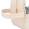 Kosmetiktasche aus Synthetikstoff in Beige mit transparentem Panel – Peterson