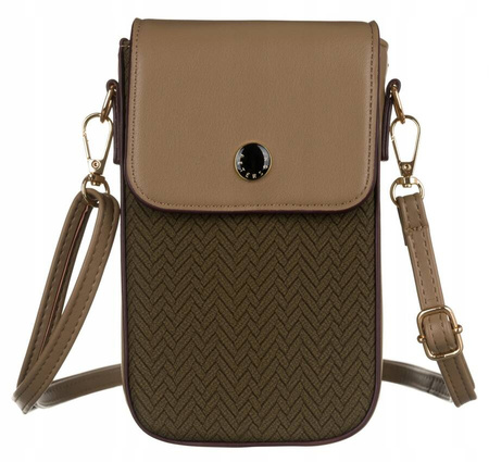 Mini Damen Umhängetasche-Portemonnaie aus Öko-Leder mit Zierblende – Peterson