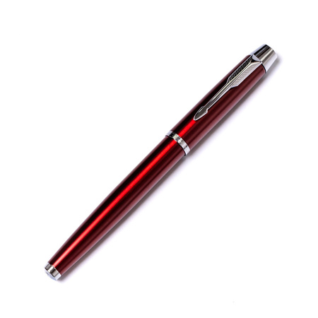 Metallkugelschreiber in rot-silberner Farbe mit schwarzer Mine – Peterson