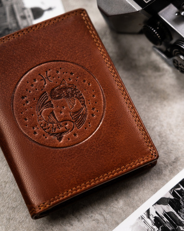 Große Herren Geldbörse aus Leder mit geprägtem Sternzeichen – Peterson