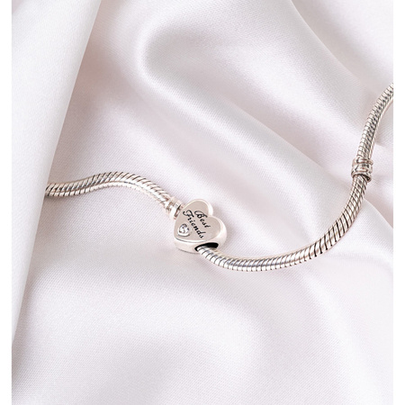 Silberner Charm „Best Friends“ mit Zirkonia für modulare Armbänder – Peterson